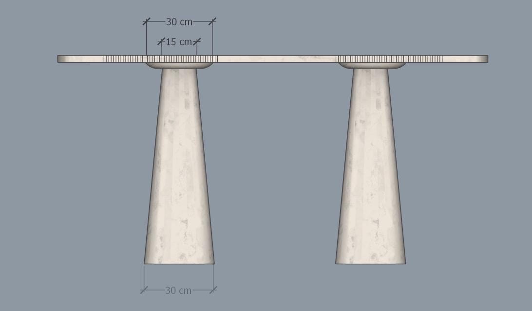 Stillness - Silver Travertine Console Table
