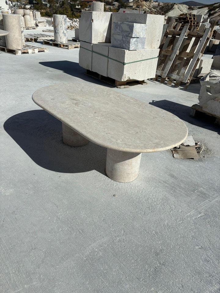 Custom Order Travertine Oval Marble Living Room Dining Kitchen Table