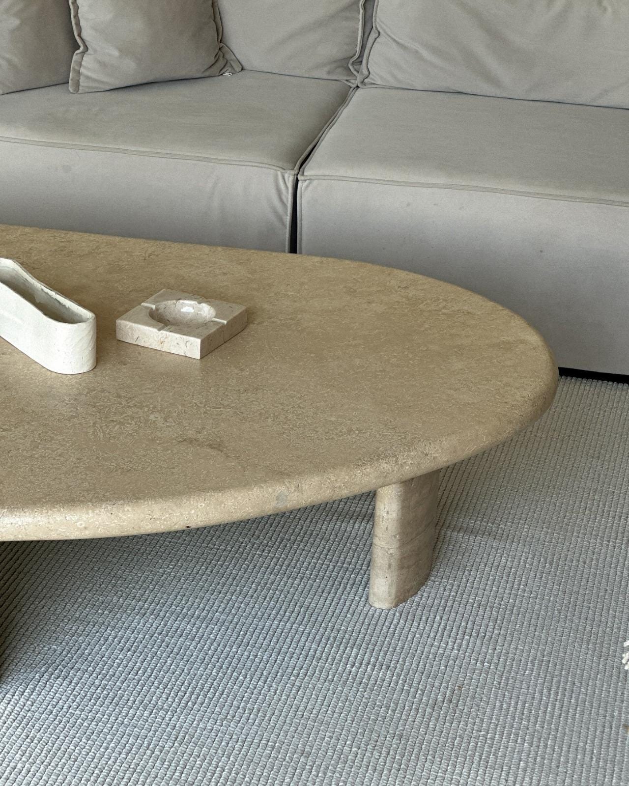 Custom Travertine Coffee Table, Natural Stone End Table, Living Room Decor