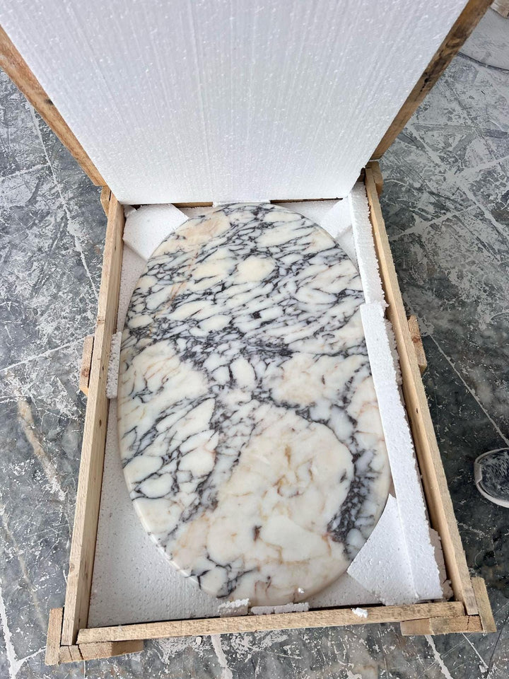 Calacatta Viola Marble Coffee Table, Italian Stone Side Table