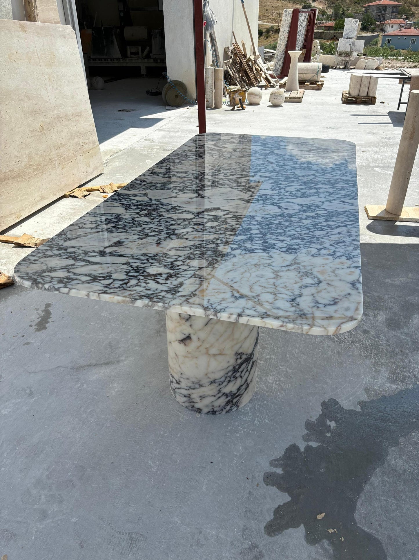 Calacatta Viola Marble Dining Table: Italian Kitchen Table, Handmade