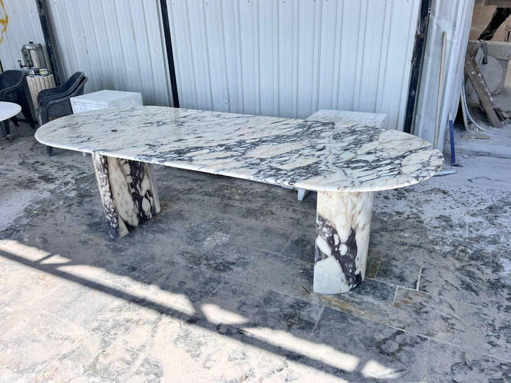 Custom Calacatta Viola Marble Dining Table – Modern Luxury