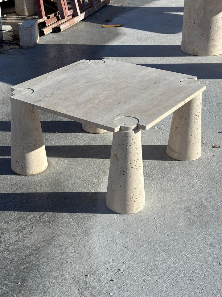 IN STOCK! Handmade Travertine Coffee Table, Natural Beige Stone, Modern Design