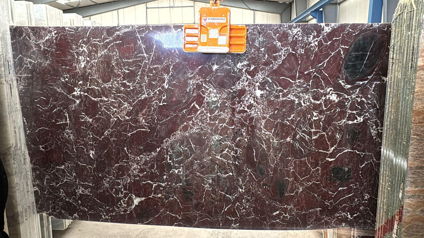 Rosso Levanto Marble Round Dining Table – Red Stone Kitchen Furniture