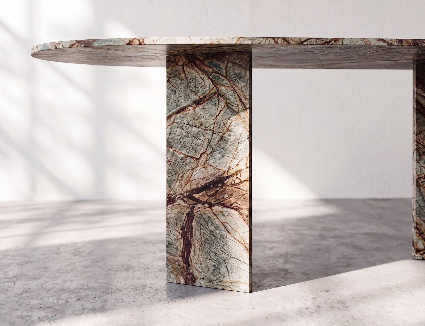 Solace - Green Forest Marble Oval Dining Table