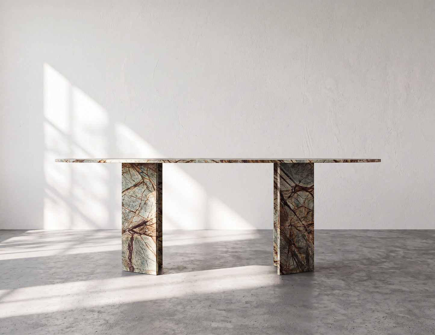 Solace - Green Forest Marble Oval Dining Table