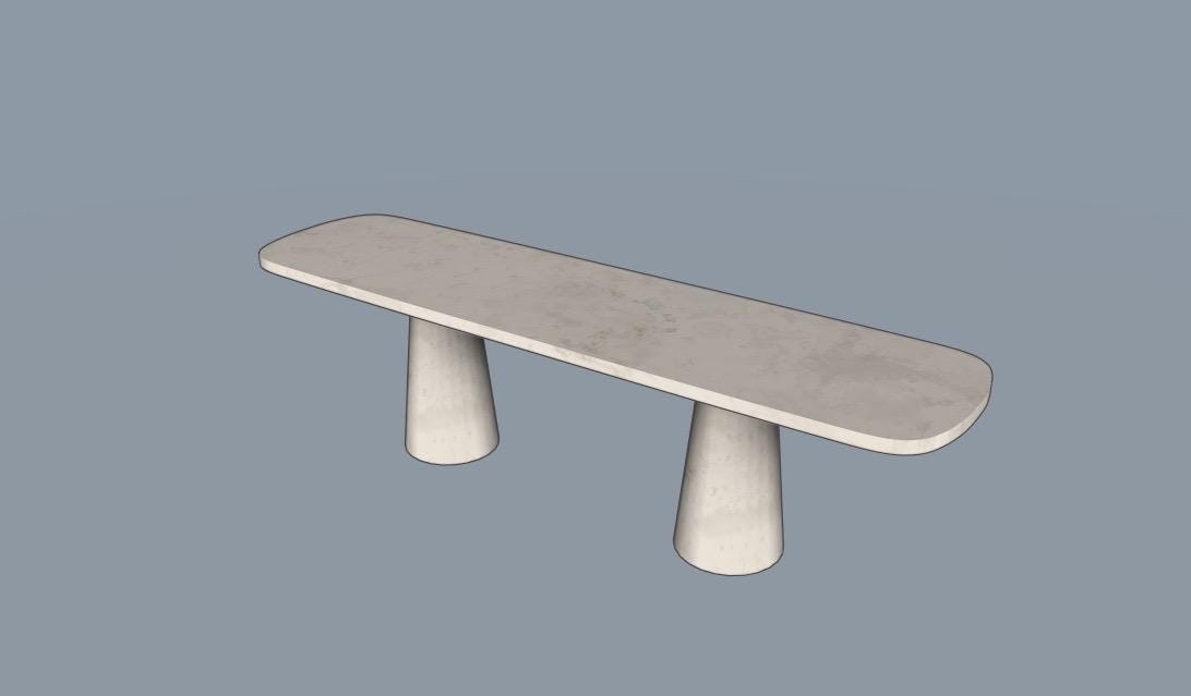 Stillness - Silver Travertine Console Table