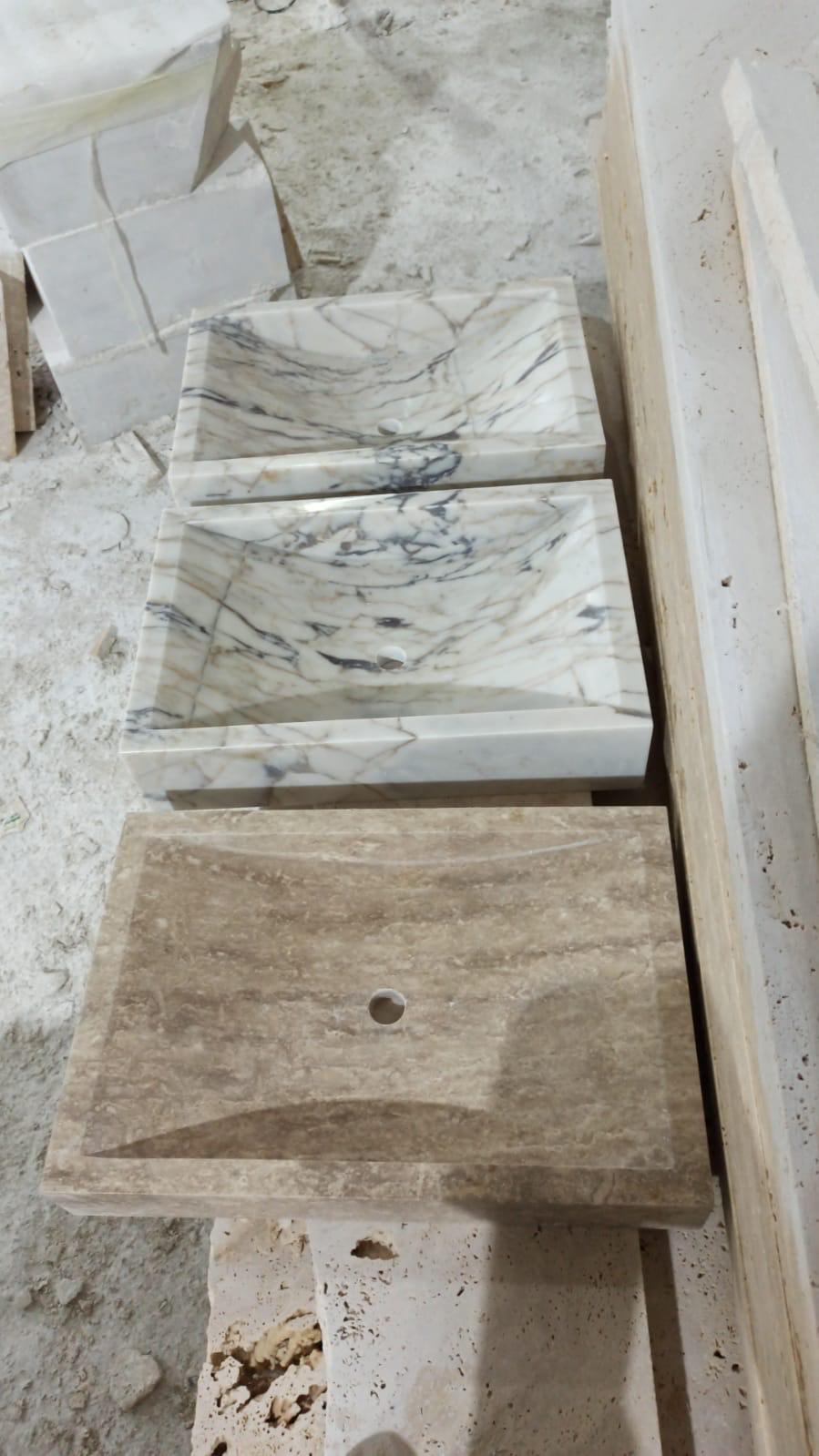 Hand Crafted Calacatta Viola Marble Sink – Natural Stone Vessel Sink