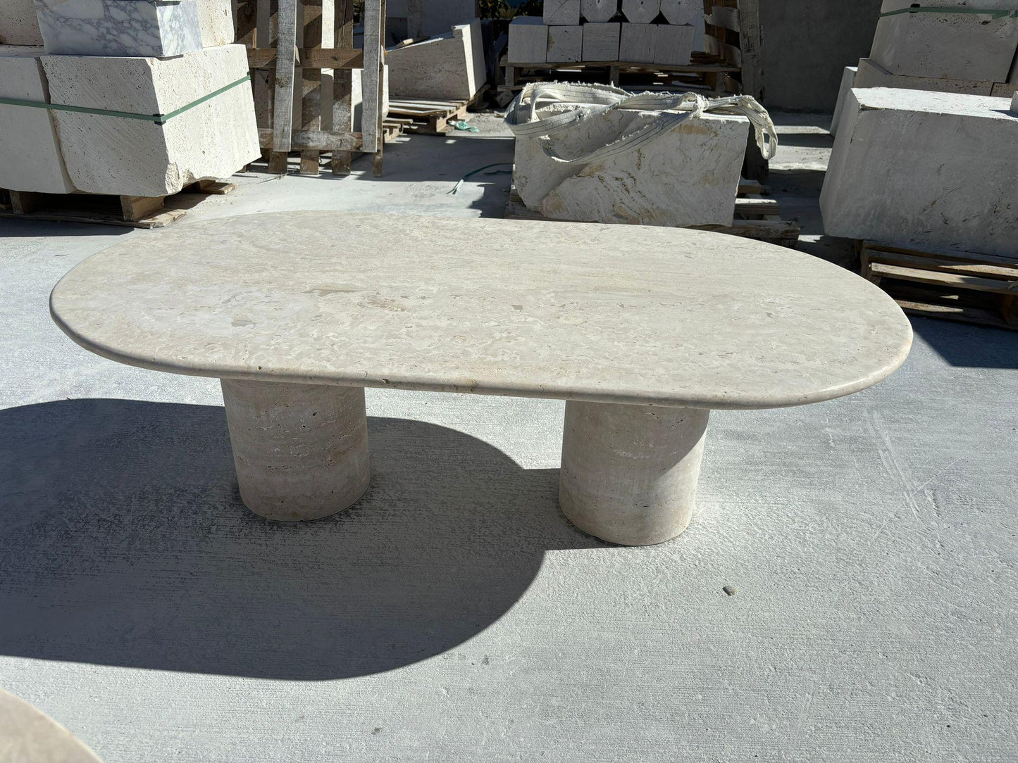 Custom Order Travertine Oval Marble Living Room Dining Kitchen Table