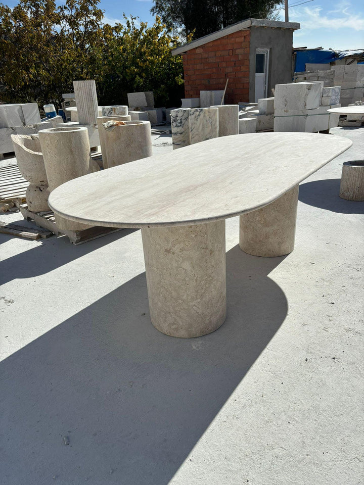 Custom Order Travertine Oval Marble Living Room Dining Kitchen Table