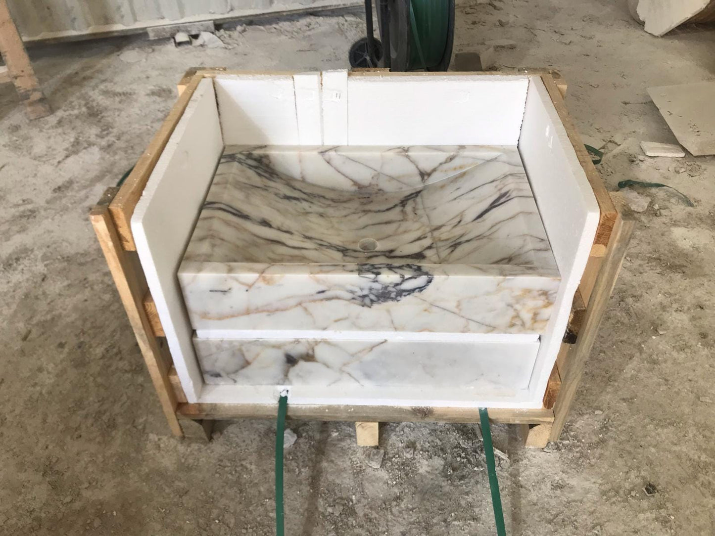 Custom Calacatta Viola Marble Sink: Bathroom or Kitchen, Wall Mounted