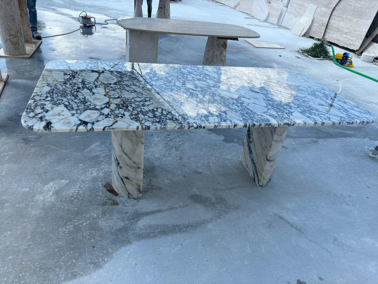 Calacatta Viola Marble Dining Table: Italian Kitchen Table, Handmade