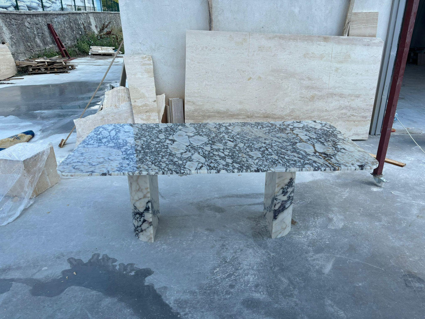Calacatta Viola Marble Dining Table: Italian Kitchen Table, Handmade
