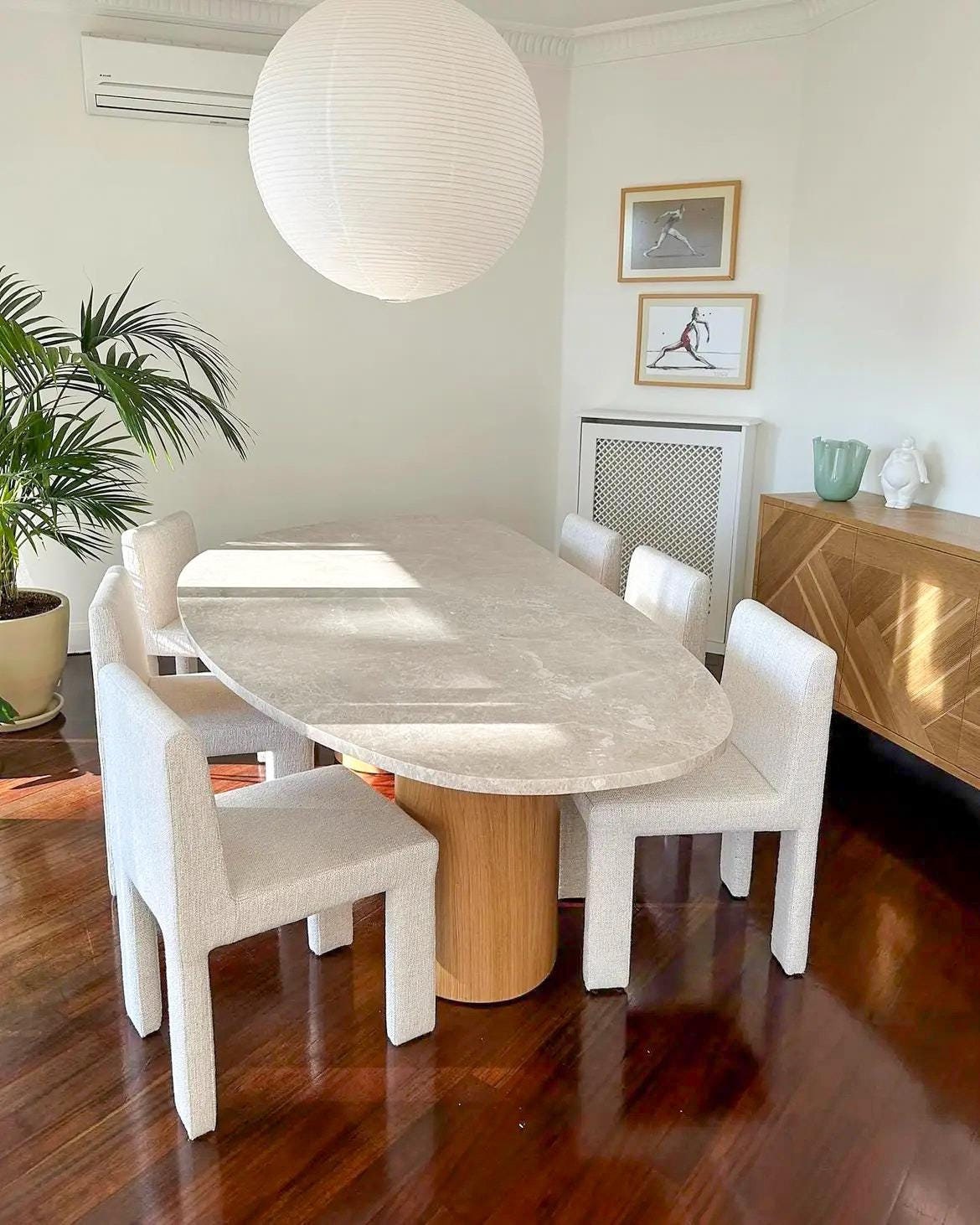 Bohemian Travertine Dining Table – Custom Boho Stone Kitchen Table