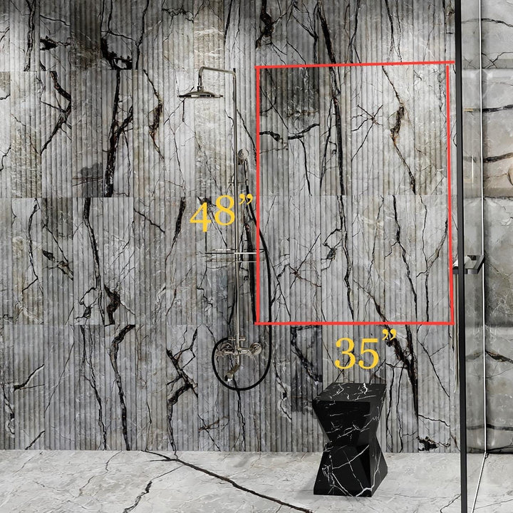 Custom Marble Wall Cladding Panel: Interior Accent Wall (6x24")