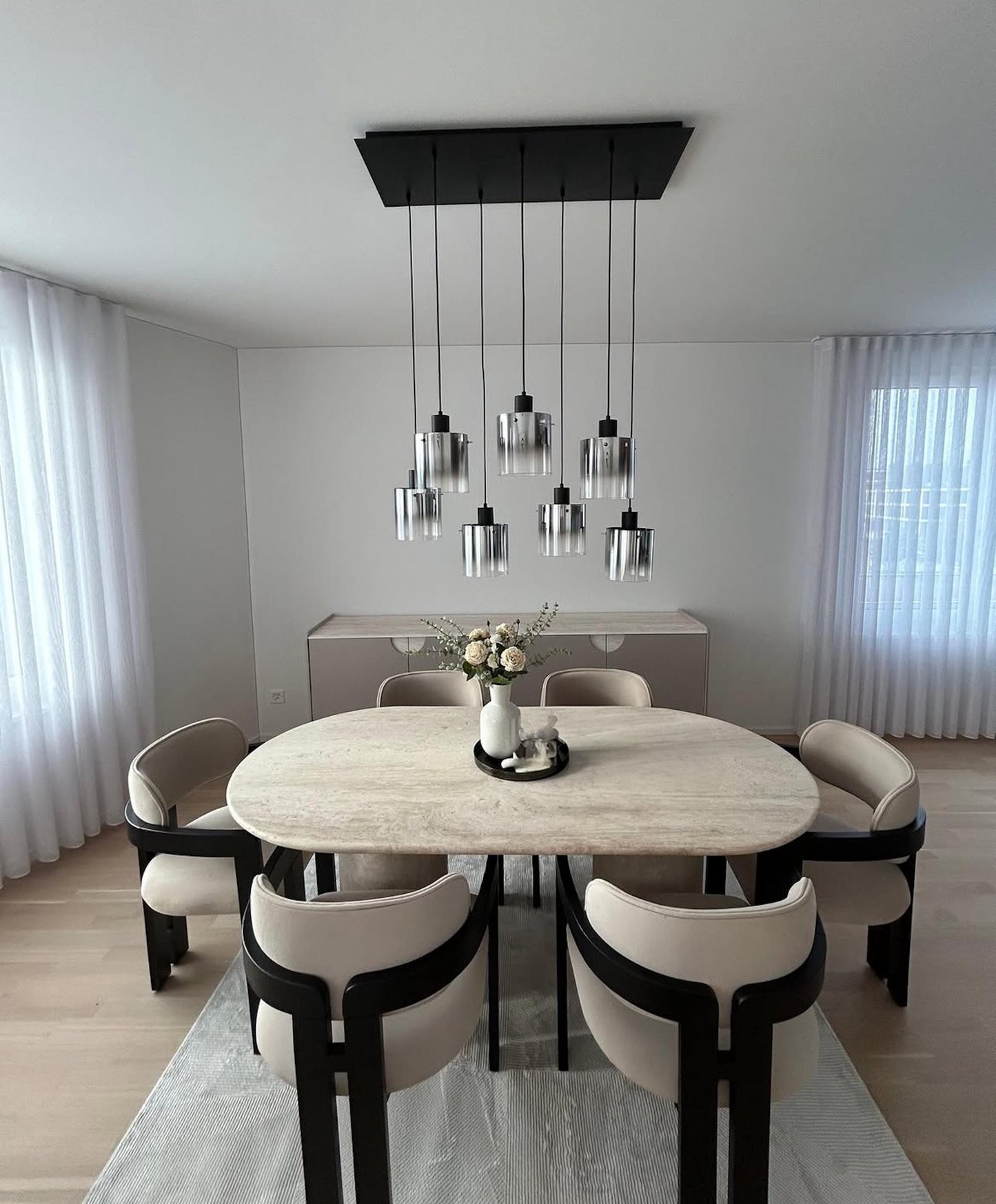 Oval Travertine Dining Table: Custom Marble Stone Kitchen Table - Handmade Furniture