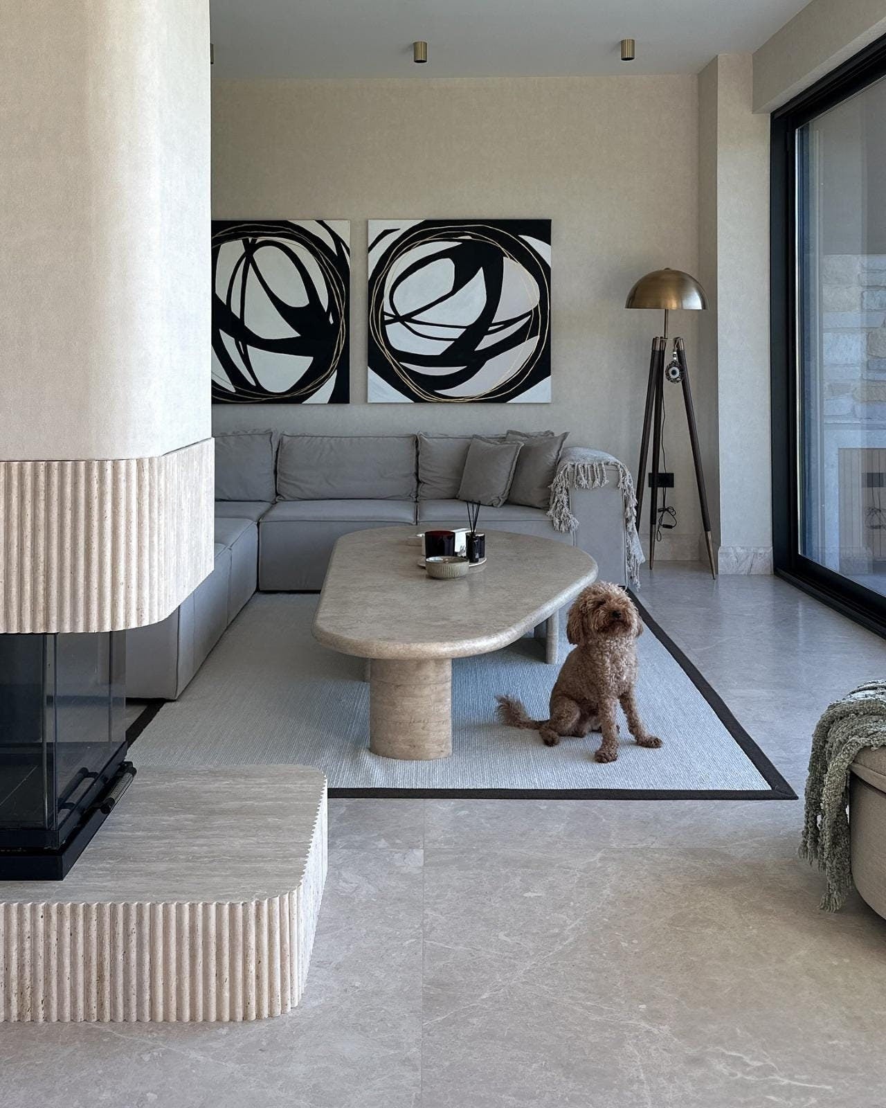 Custom Travertine Coffee Table, Natural Stone End Table, Living Room Decor