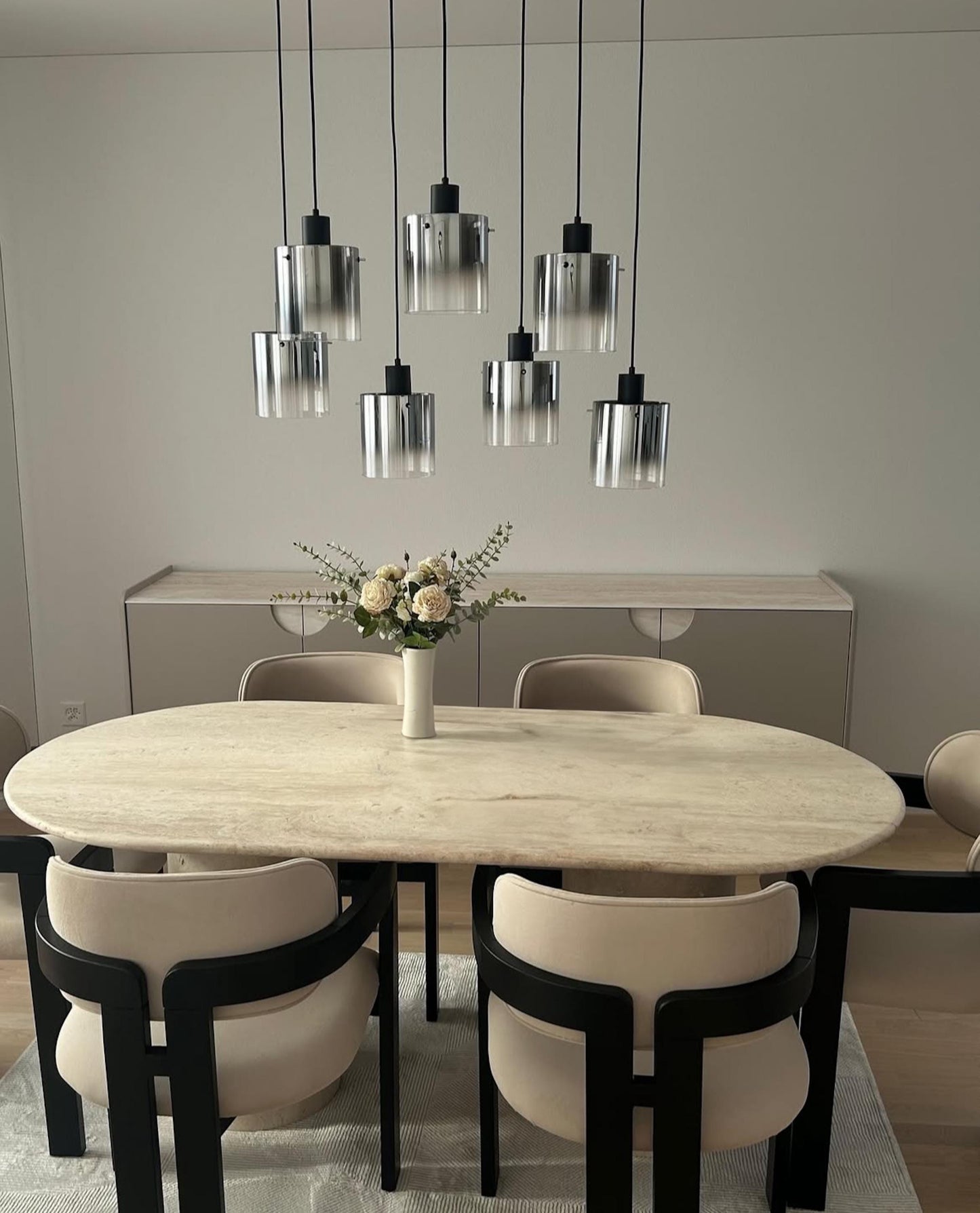 Oval Travertine Dining Table: Custom Marble Stone Kitchen Table - Handmade Furniture