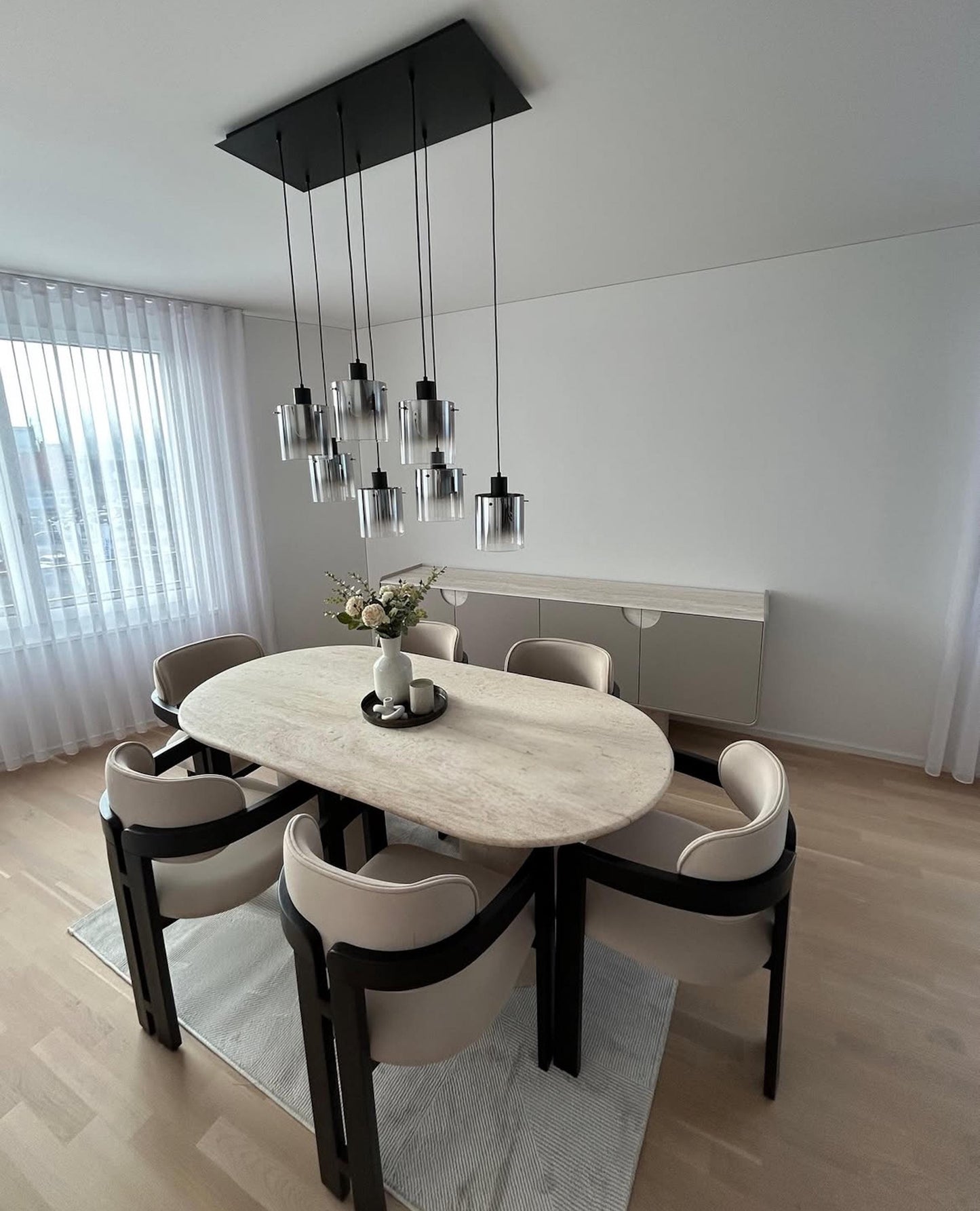 Oval Travertine Dining Table: Custom Marble Stone Kitchen Table - Handmade Furniture