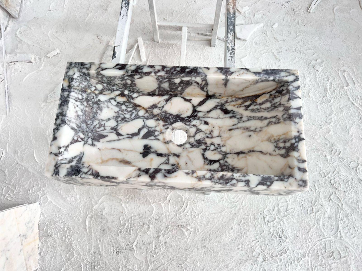 Calacatta Viola Marble Sink - Solid Stone Bathroom Sink