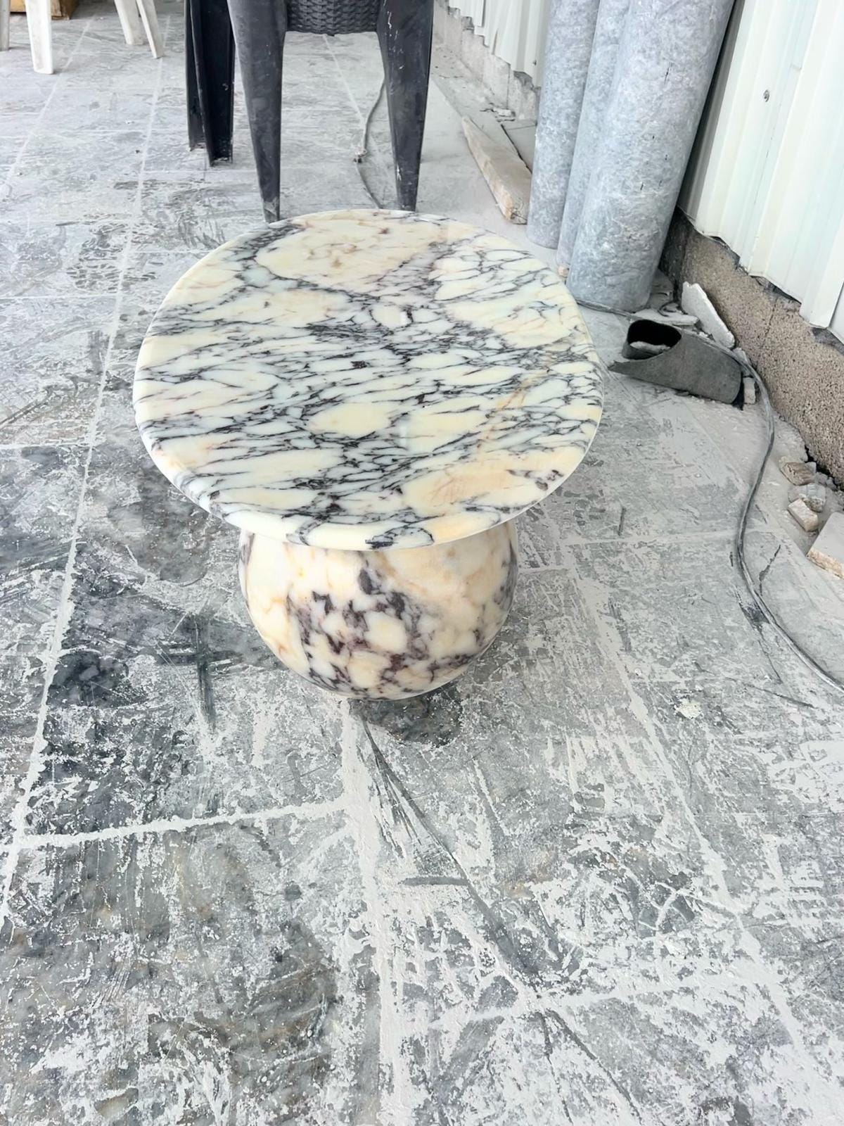 Calacatta Viola Marble Coffee Table, Italian Stone Side Table