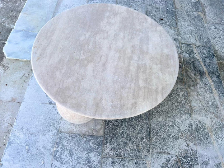 Round Travertine Coffee Table Top – Custom Natural Stone Dining Table