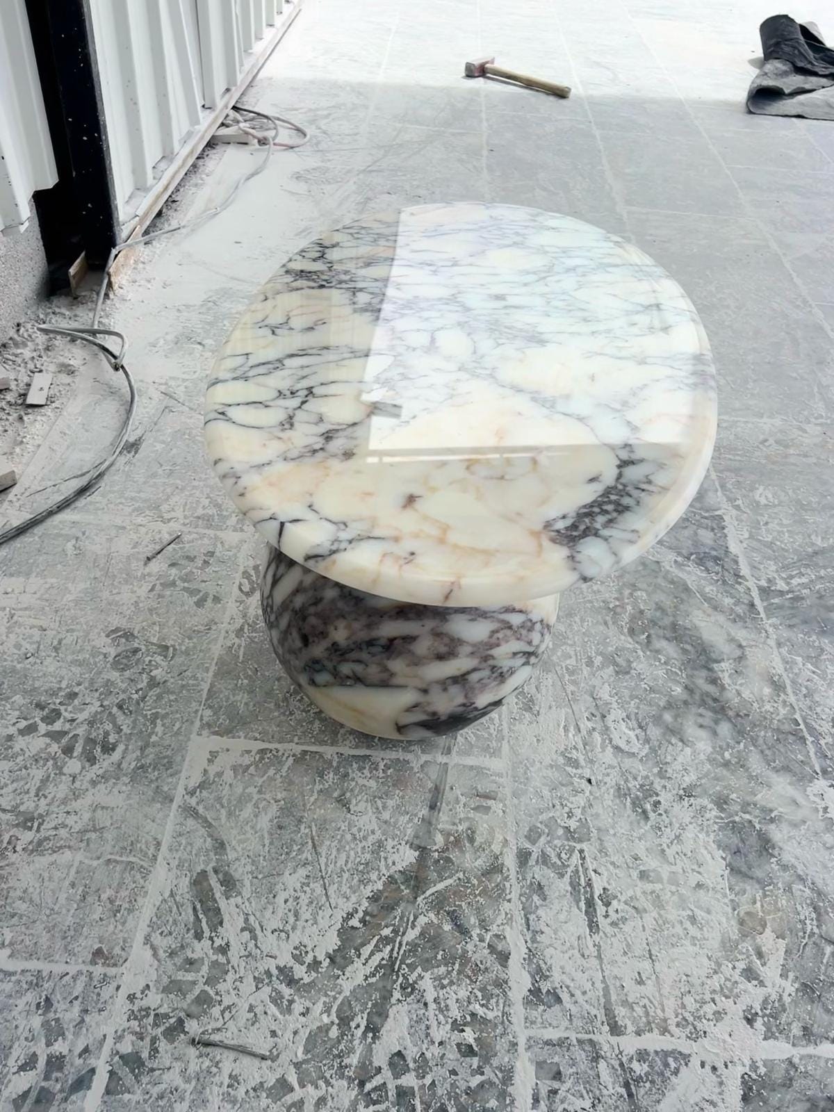 Calacatta Viola Marble Coffee Table, Italian Stone Side Table