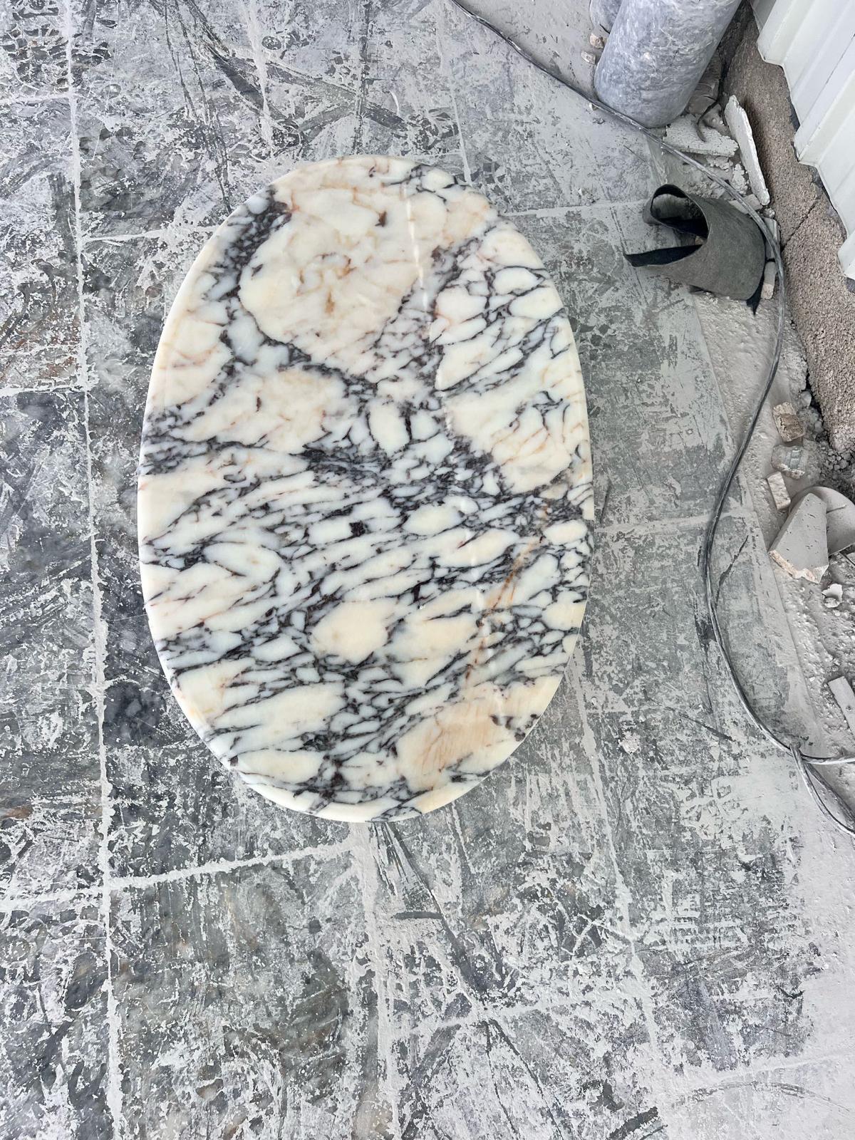 Calacatta Viola Marble Coffee Table, Italian Stone Side Table