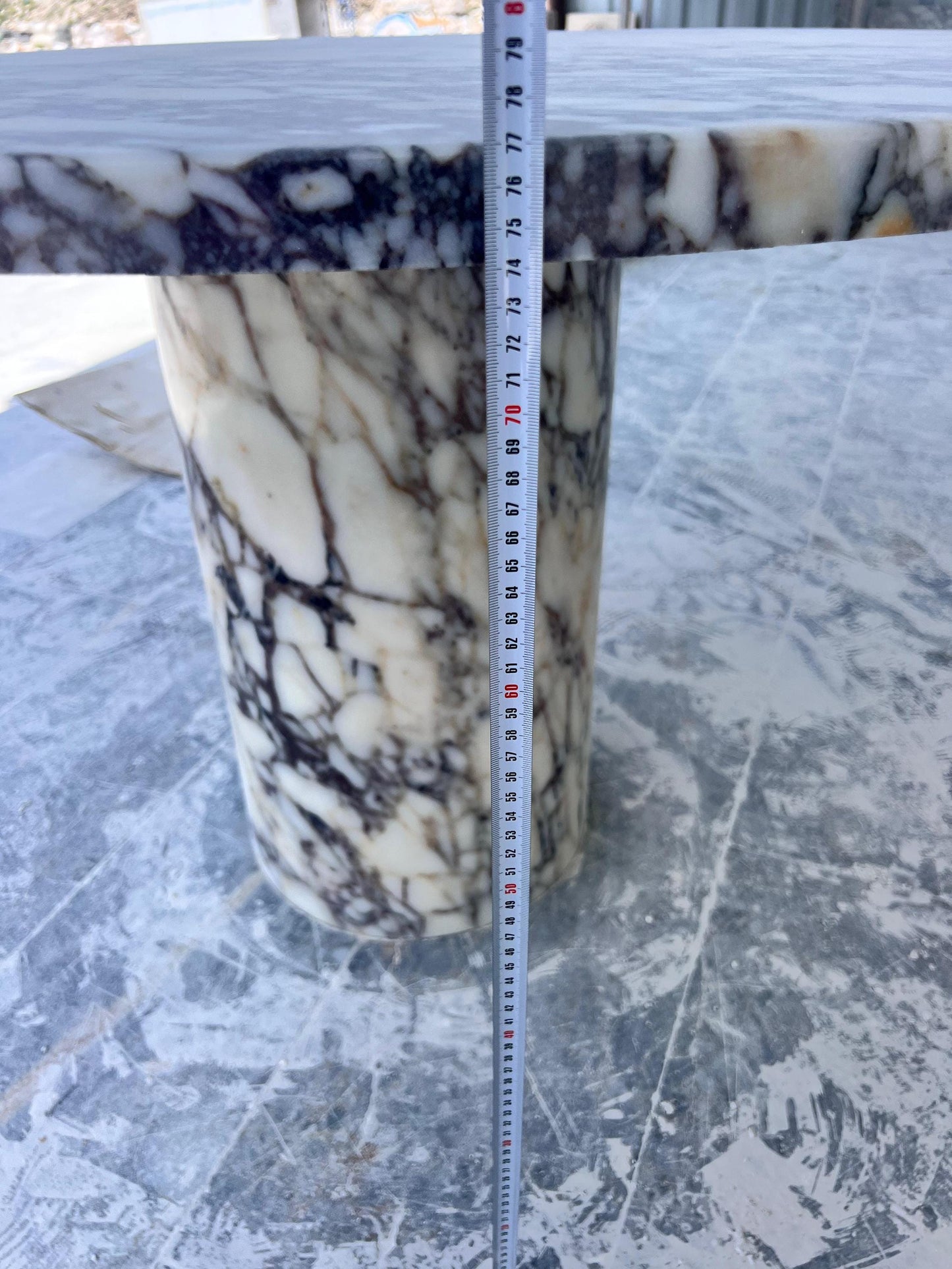 Custom Order Calacatta Viola Marble Stone Living Room Handmade Oval Dining Table