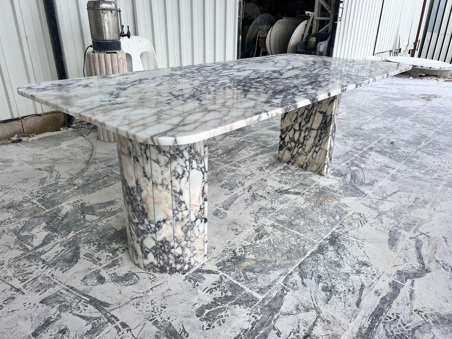 Calacatta Viola Marble Dining Table, Handmade Natural Stone, Custom Size