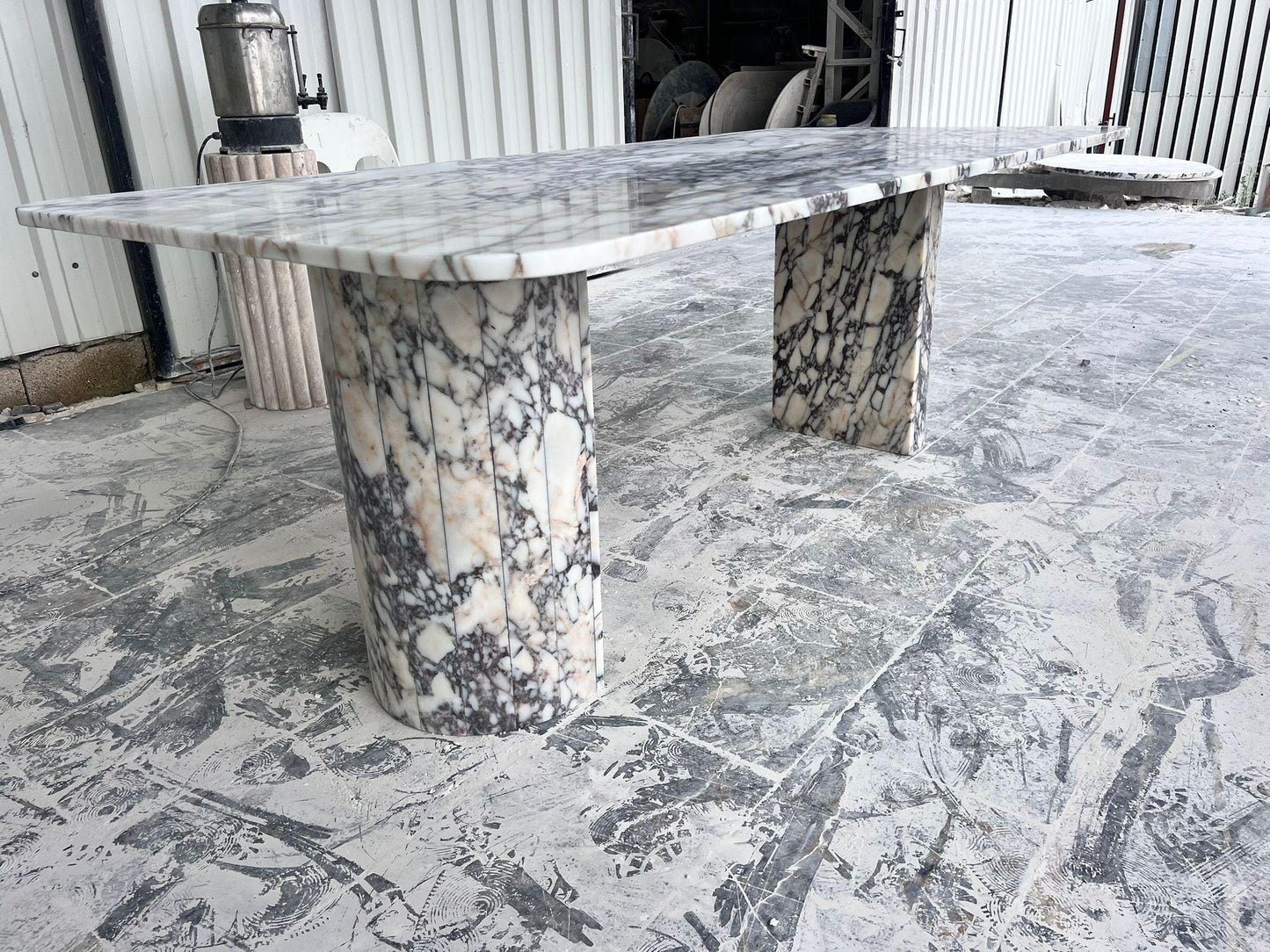 Calacatta Viola Marble Dining Table, Handmade Natural Stone, Custom Size