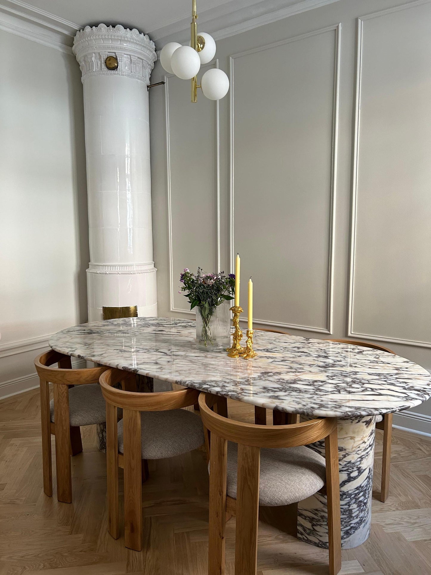 Calacatta Viola Marble Dining Table, Italian Design, Custom Table Top