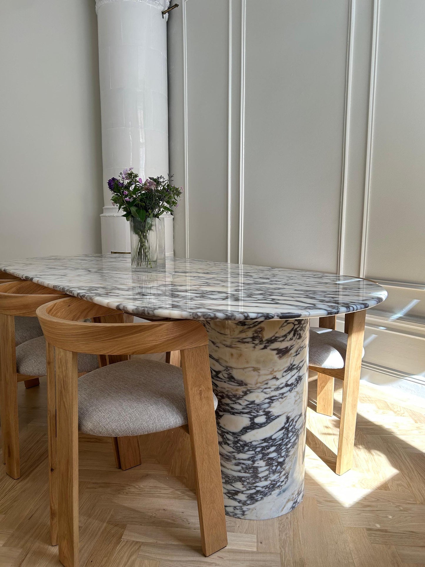 Calacatta Viola Marble Dining Table, Italian Design, Custom Table Top