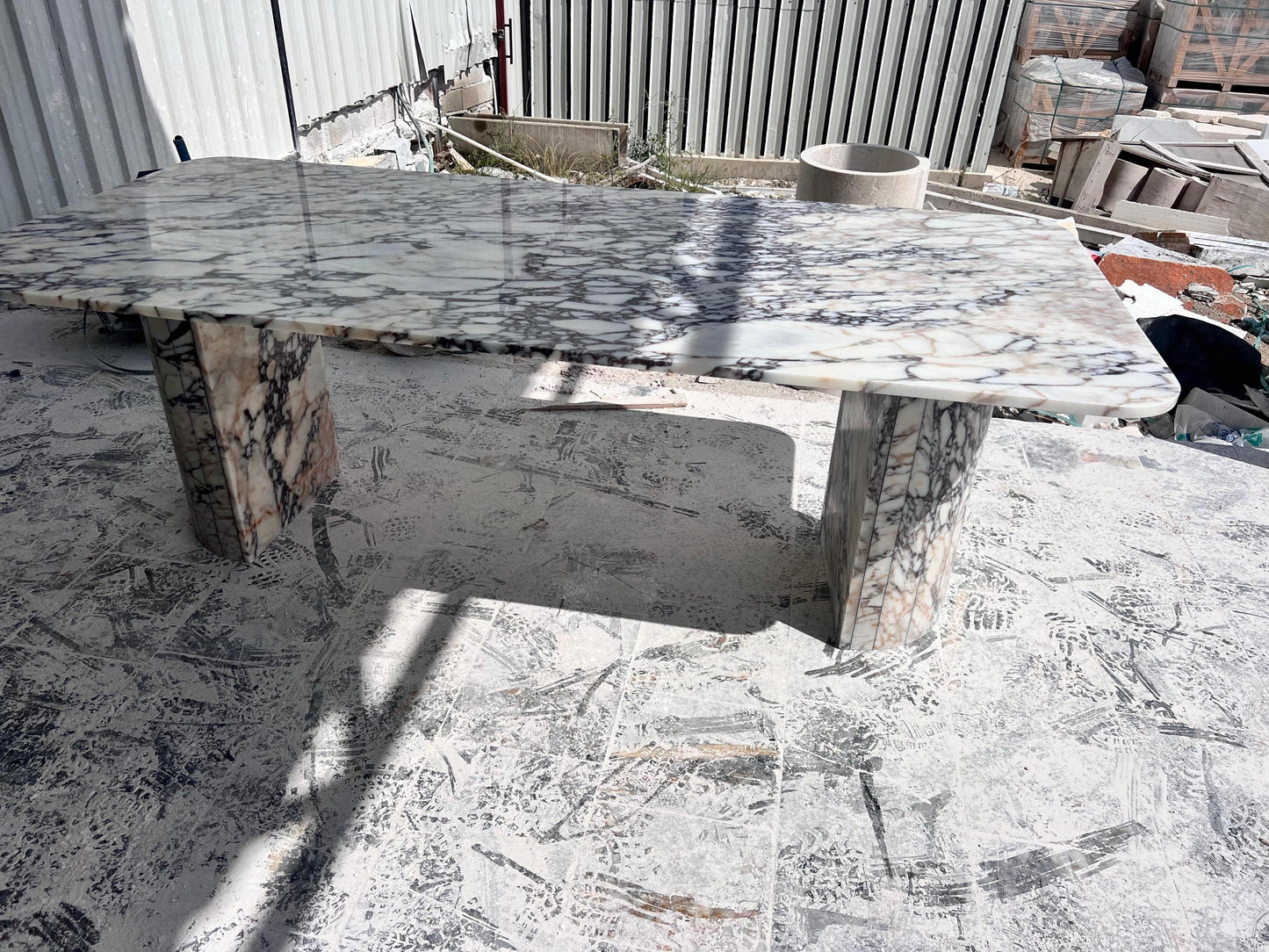 Custom Calacatta Viola Marble Dining Table, Handcrafted Kitchen Table