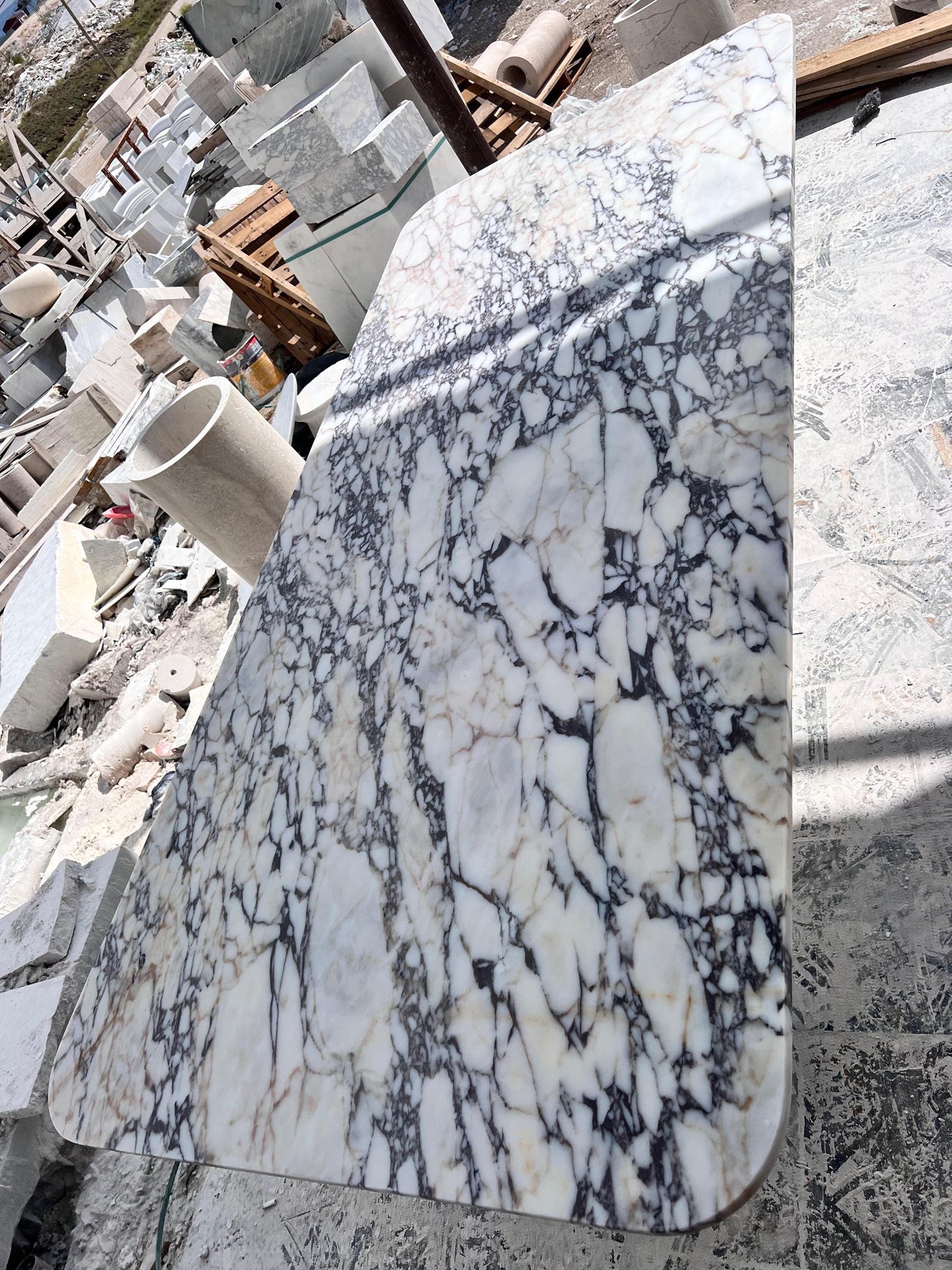 Custom Calacatta Viola Marble Dining Table, Handcrafted Kitchen Table