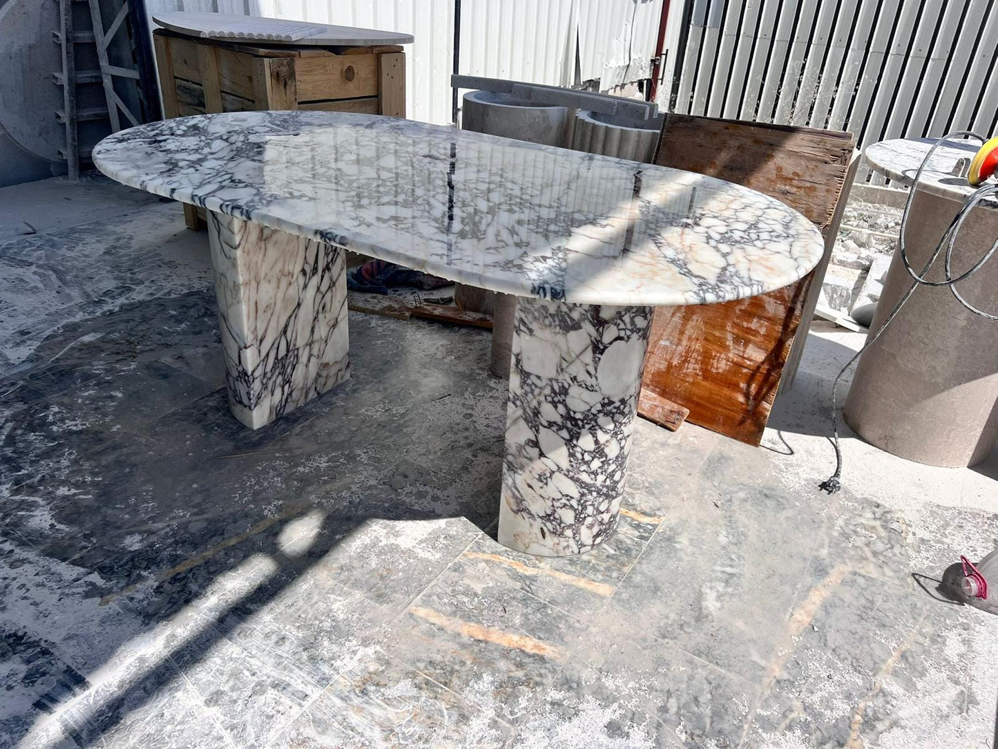 Calacatta Viola Marble Dining Table – Italian Purple Veined Stone