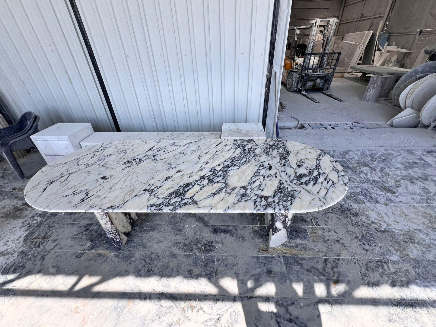 Custom Calacatta Viola Marble Dining Table – Modern Luxury