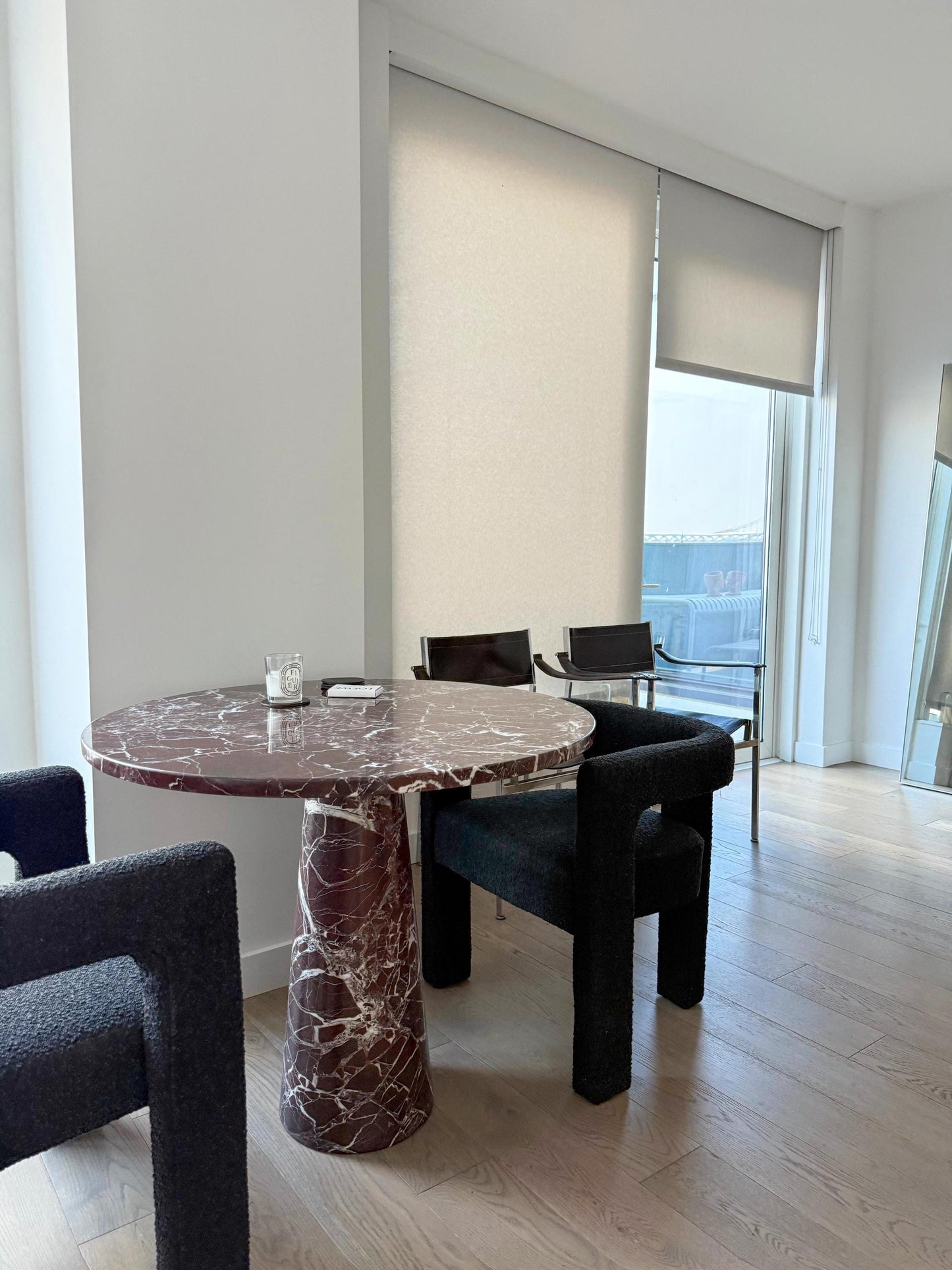 Rosso Levanto Marble Round Dining Table – Handmade Kitchen Table