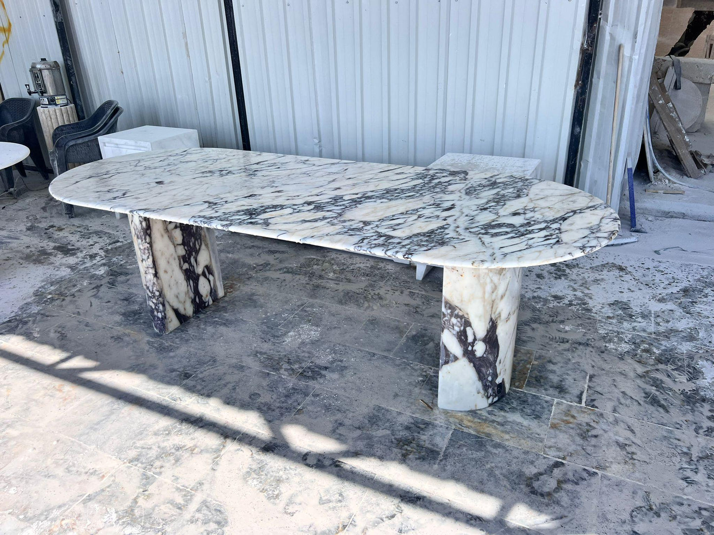 Custom Calacatta Viola Marble Dining Table – Modern Luxury