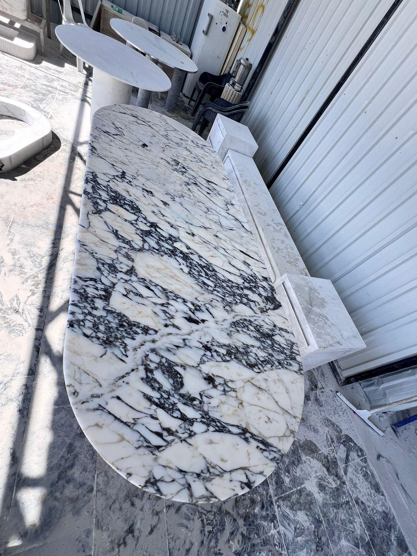 Custom Calacatta Viola Marble Dining Table – Modern Luxury