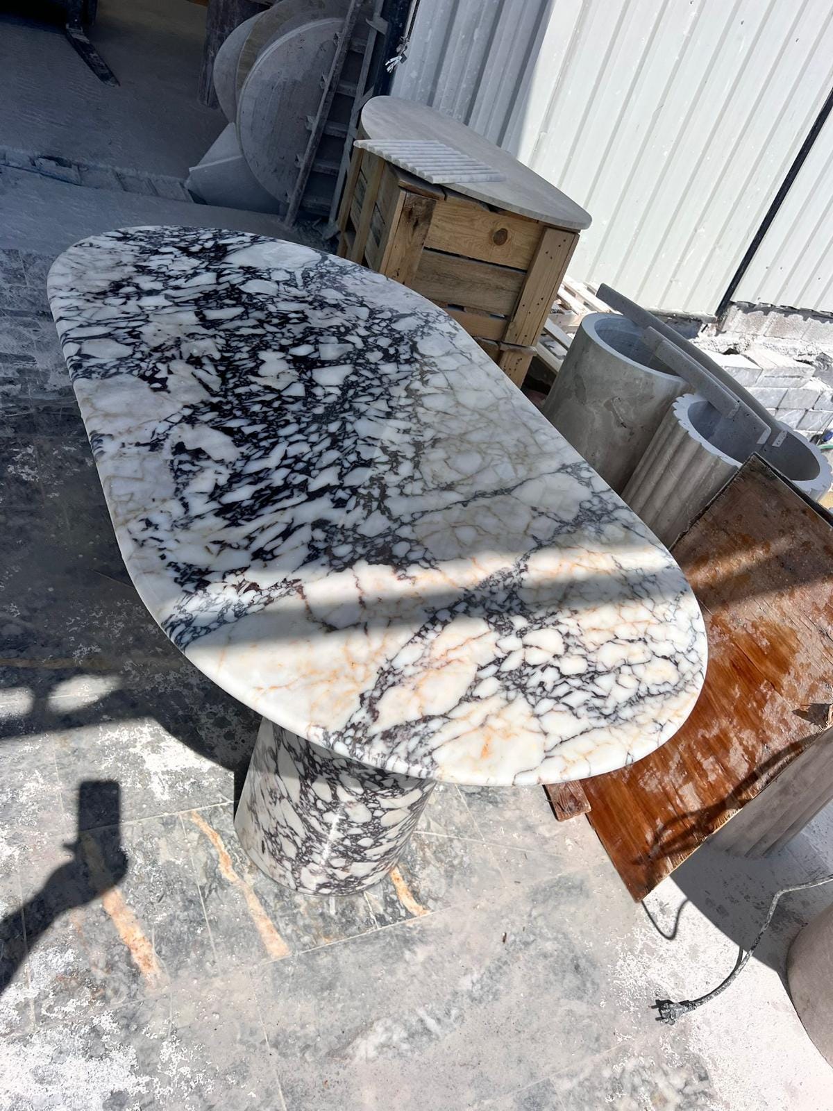 Calacatta Viola Marble Dining Table – Italian Purple Veined Stone