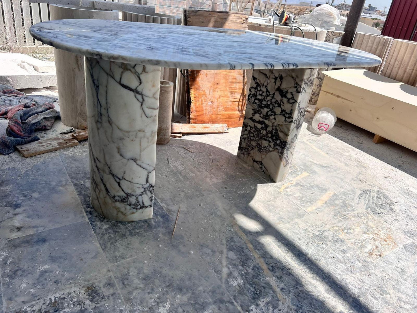 Calacatta Viola Marble Dining Table – Italian Purple Veined Stone