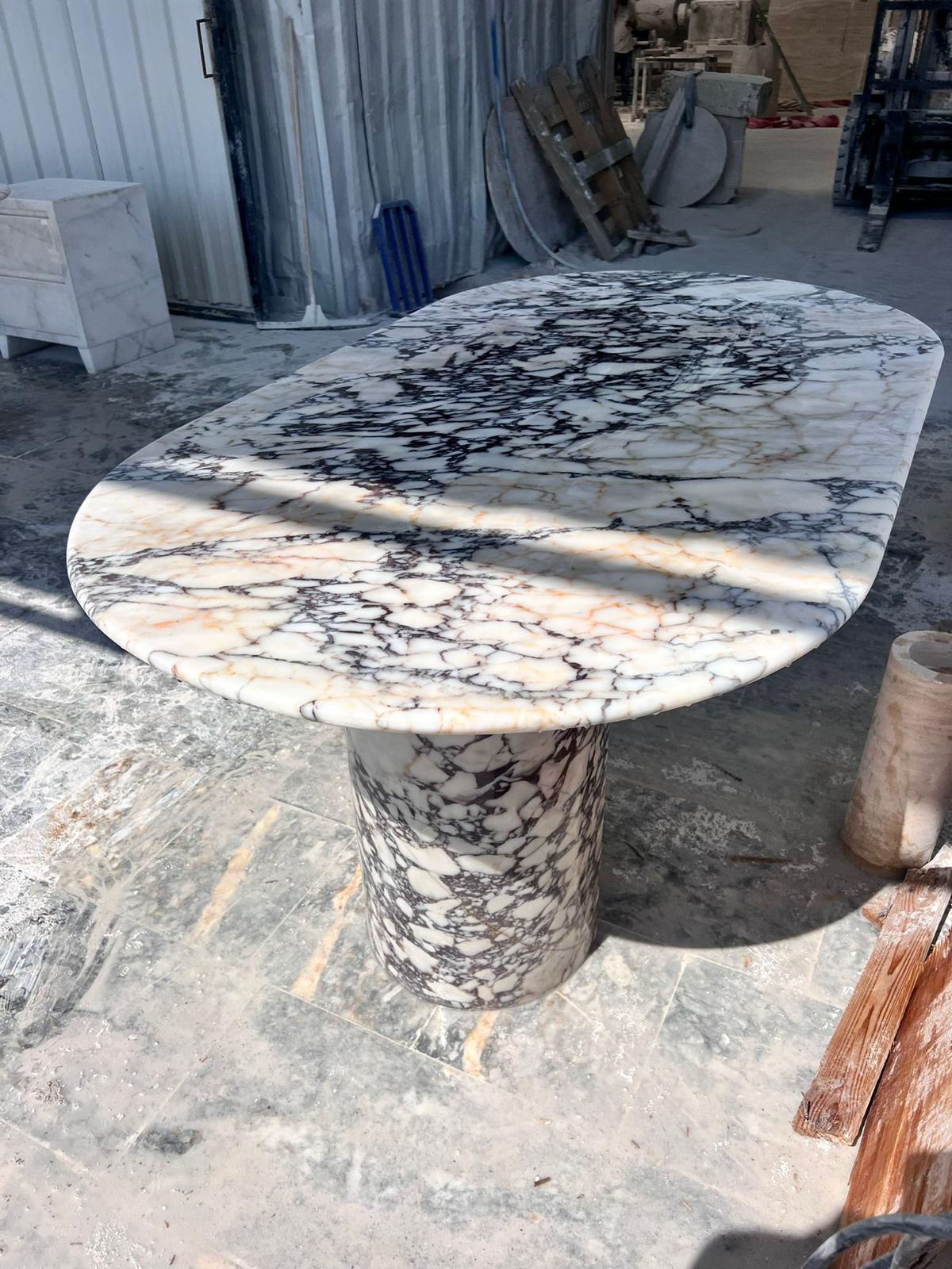 Calacatta Viola Marble Dining Table – Italian Purple Veined Stone