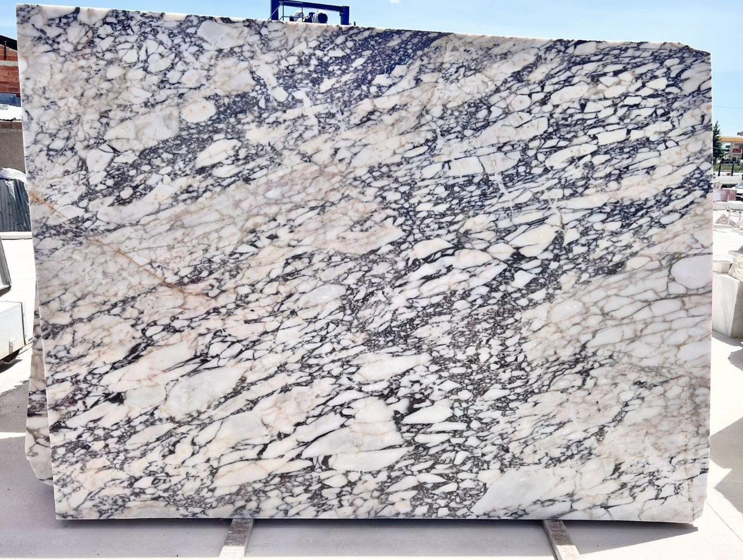 Oval Calacatta Viola Marble Dining Table: Handmade Italian Custom Luxury Stone Table