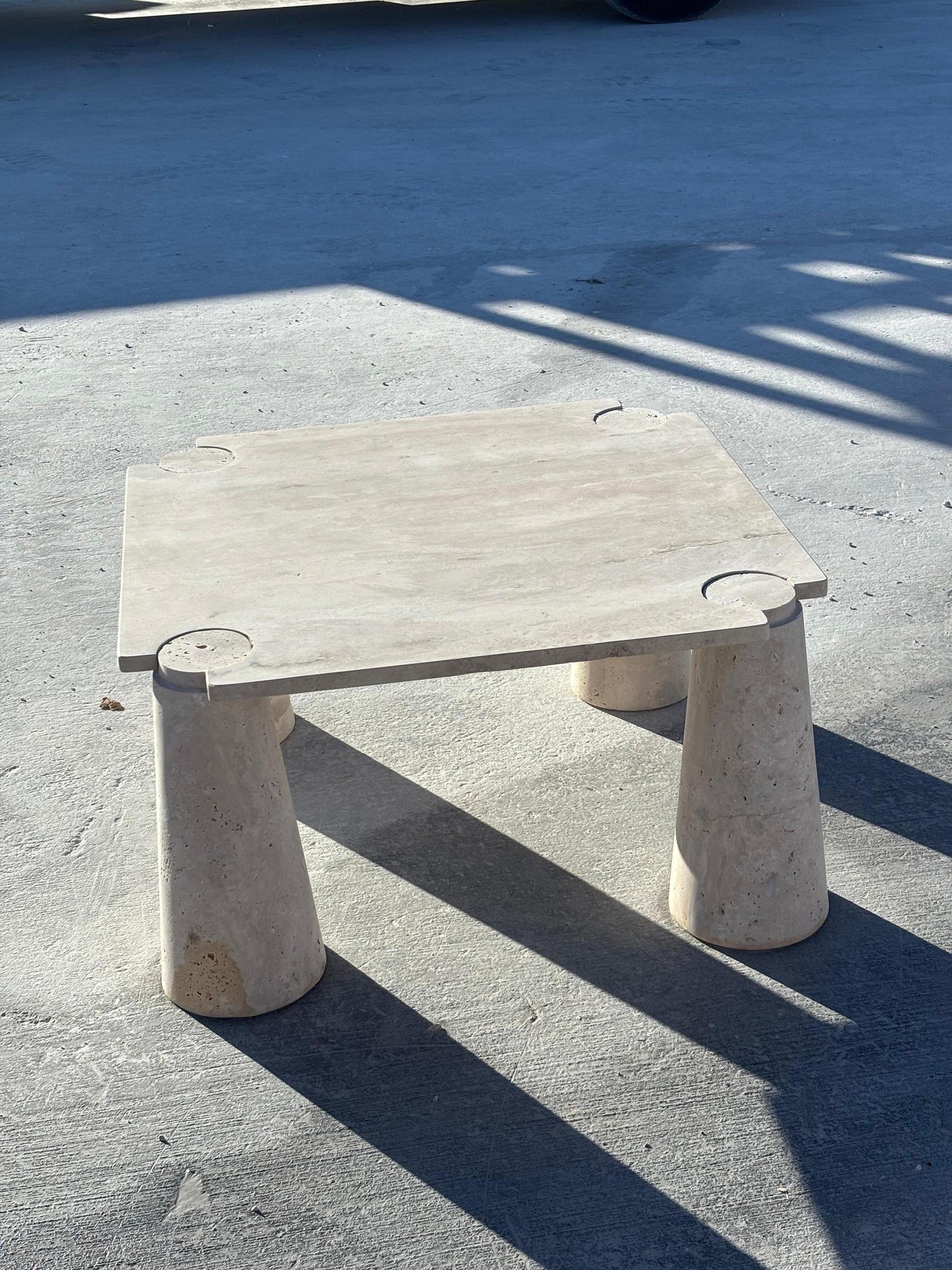 IN STOCK! Handmade Travertine Coffee Table, Natural Beige Stone, Modern Design