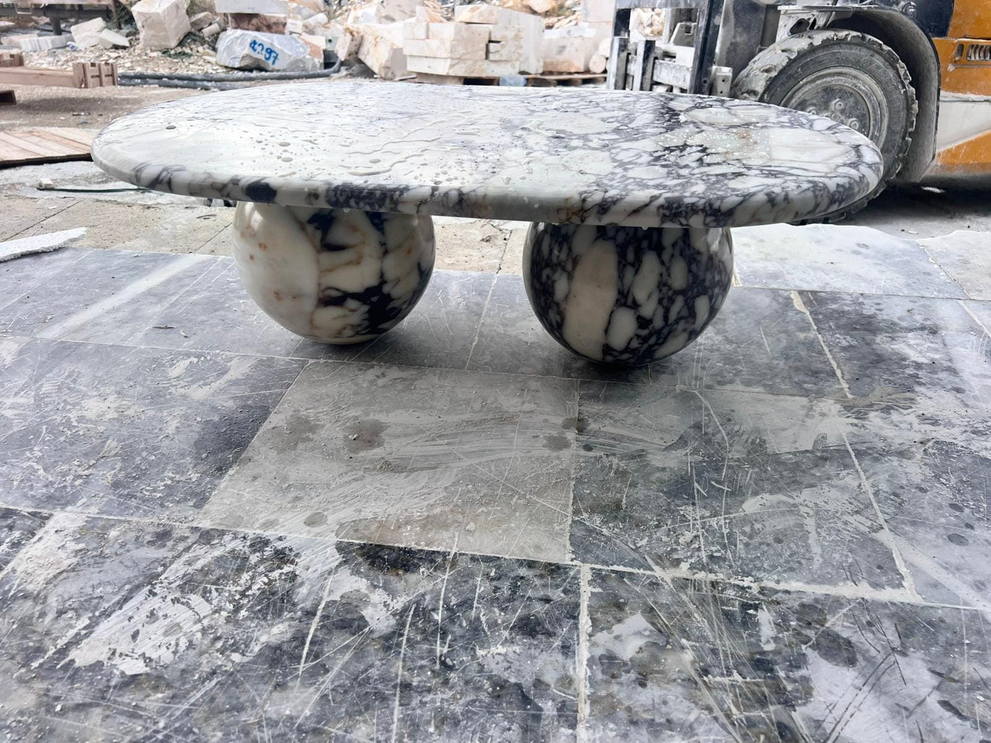 Calacatta Viola Marble Coffee Table, Oval Side Table, Custom Living Room Decor