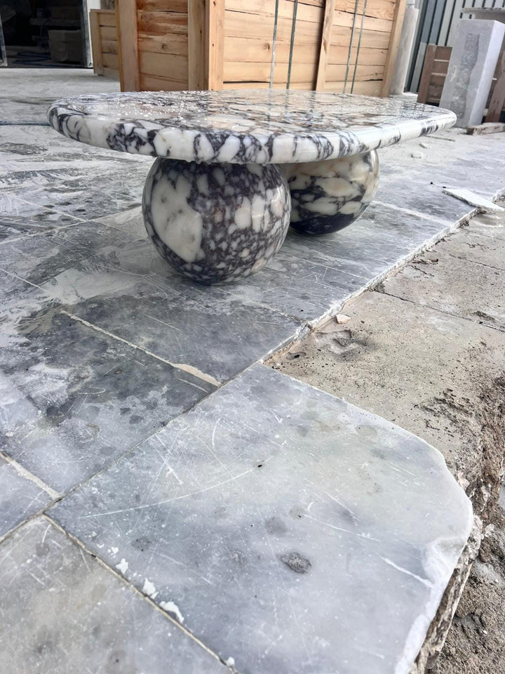 Calacatta Viola Marble Coffee Table, Oval Side Table, Custom Living Room Decor