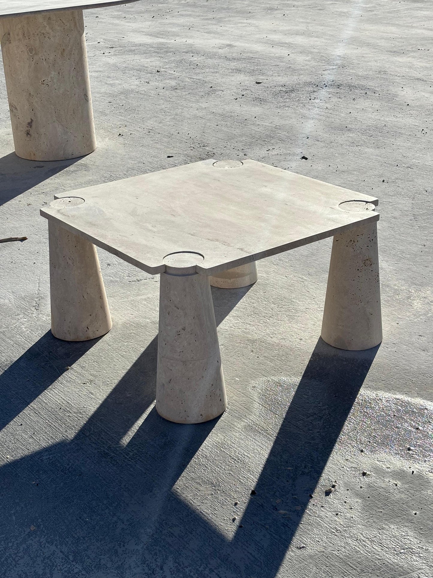 IN STOCK! Handmade Travertine Coffee Table, Natural Beige Stone, Modern Design