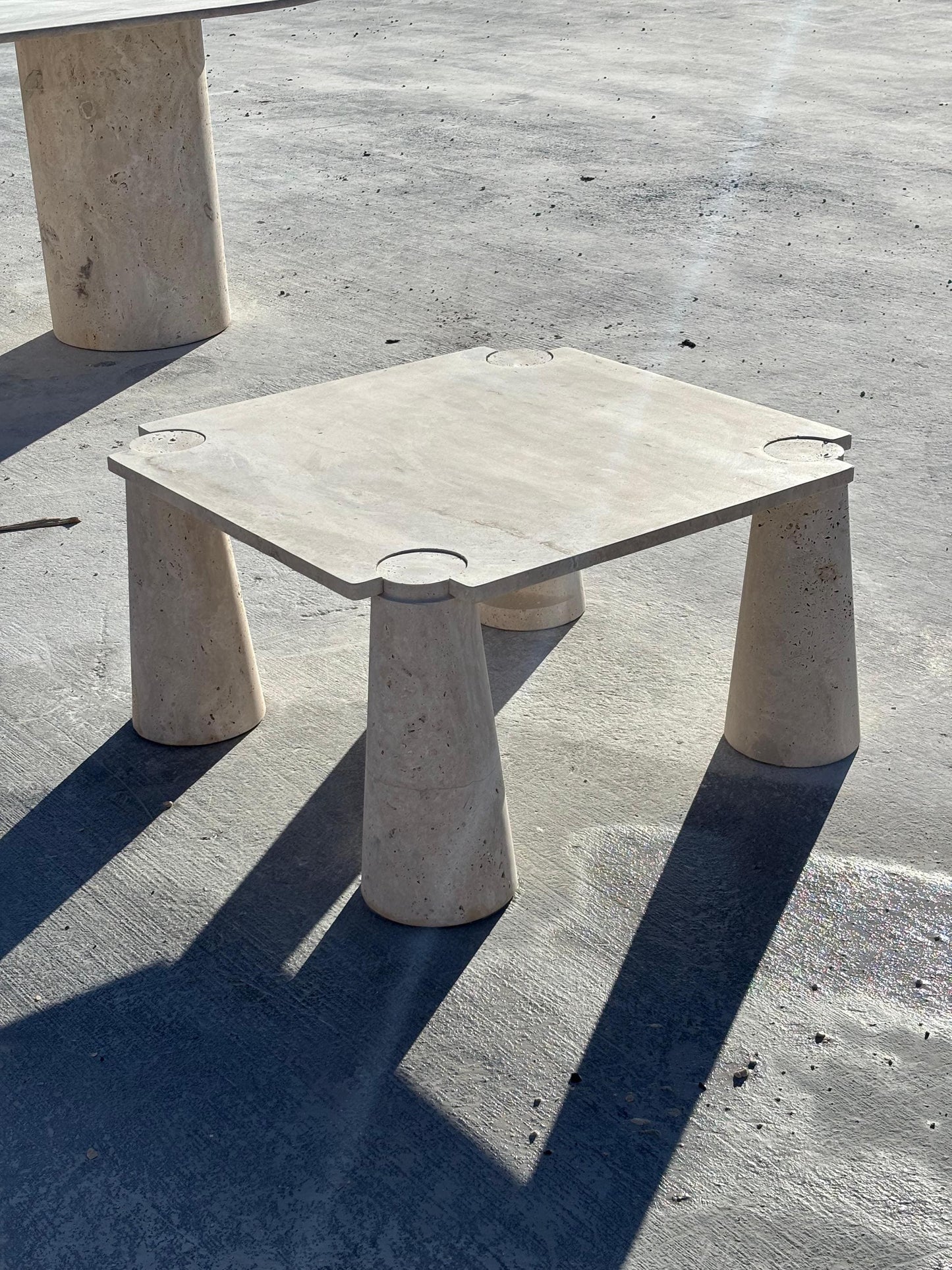IN STOCK! Handmade Travertine Coffee Table, Natural Beige Stone, Modern Design