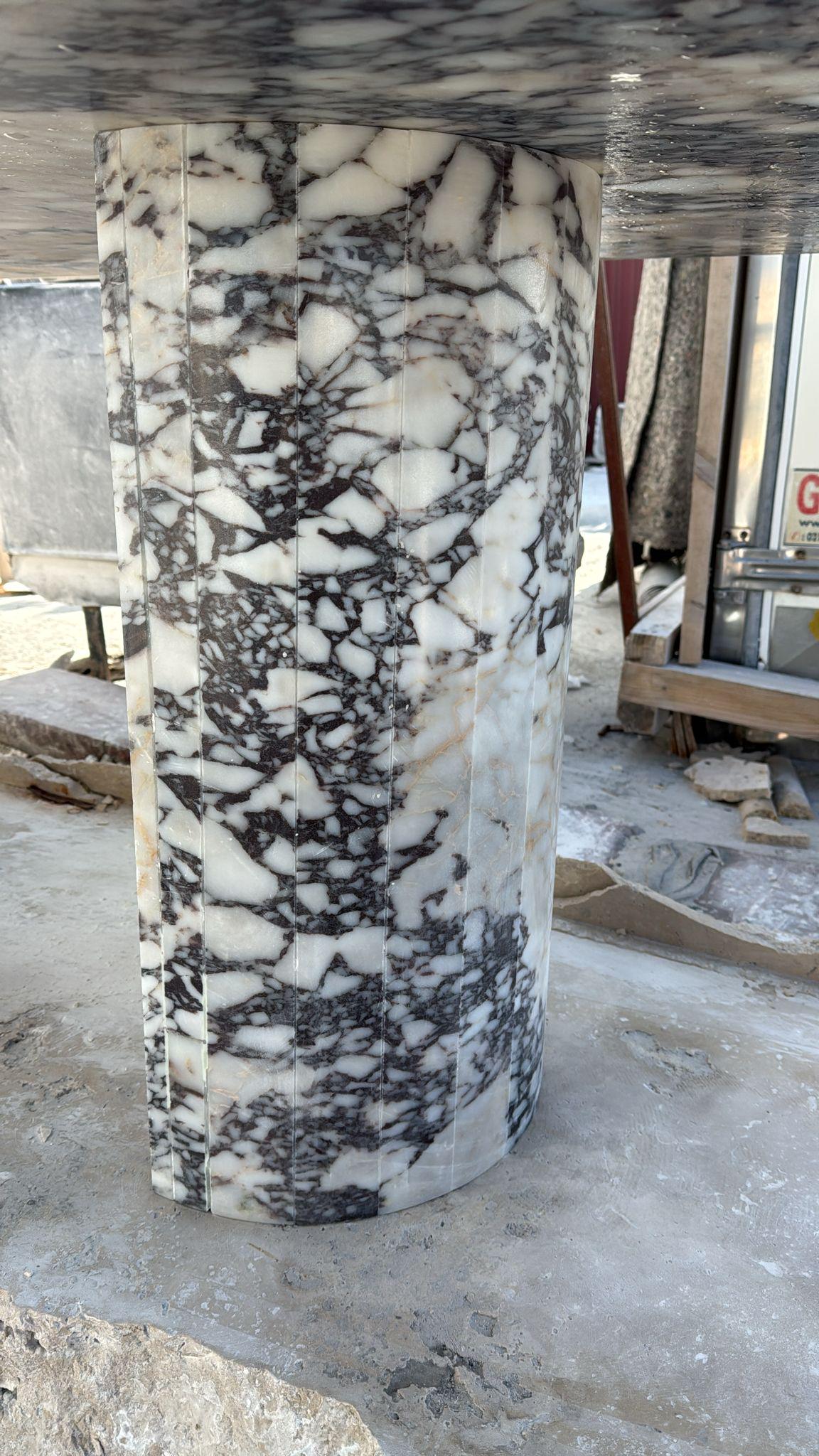 Calacatta Viola Marble Dining Table - Handmade Natural Stone Furniture